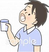 保健室向けガラガラうがい無料イラストお試しフリー素材(カット)