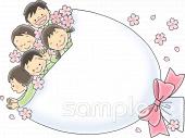 保健室向けブーケ 桜 こども無料イラストお試しフリー素材(カット)