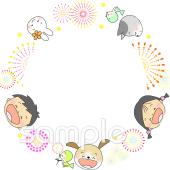 保健室向け8月 フレーム無料イラストお試しフリー素材(カット)