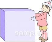 保健室向けボックス 女の子 ニット帽無料イラストお試しフリー素材(カット)