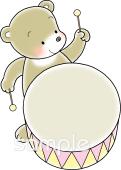 保健室向け太鼓 クマ無料イラストお試しフリー素材(カット)