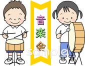 保健室向け音楽会 太鼓無料イラストお試しフリー素材(カット)