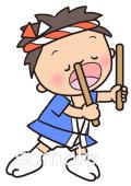 保健室向けお祭り 子ども 太鼓無料イラストお試しフリー素材(カット)