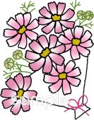 保健室向け花束 コスモス無料イラストお試しフリー素材(カット)