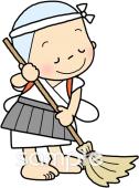 保健室向けはき掃除無料イラストお試しフリー素材(カット)
