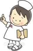 保健室向け看護師 指差す無料イラストお試しフリー素材(カット)