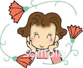 保健室向けカーネーション お母さん無料イラストお試しフリー素材(カット)