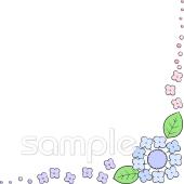 保健室向けコーナー飾り 紫陽花無料イラストお試しフリー素材(カット)