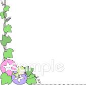 保健室向けコーナー枠 朝顔無料イラストお試しフリー素材(カット)