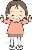 保健室向け女の子 両手を広げる無料イラストお試しフリー素材(カット)