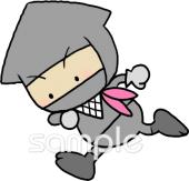 保健室向け走る 忍者無料イラストお試しフリー素材(カット)