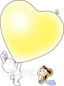 保健室向け風船 ハート無料イラストお試しフリー素材(カット)