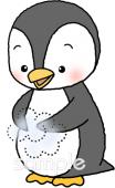 保健室向けペンギン 手を洗う無料イラストお試しフリー素材(カット)