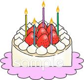 保健室向けケーキ キャンドル無料イラストお試しフリー素材(カット)