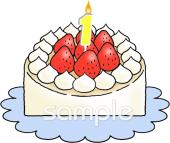 保健室向けケーキ 数字キャンドル無料イラストお試しフリー素材(カット)