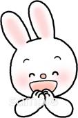 保健室向けいただきます ウサギ無料イラストお試しフリー素材(カット)