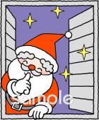 保健室向け窓 サンタクロース無料イラストお試しフリー素材(カット)