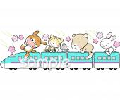 保健室向け春 電車無料イラストお試しフリー素材(カット)