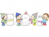 保健室向け1月の壁面無料イラストお試しフリー素材(カット)