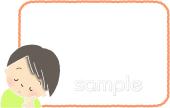 保健室向け考え込む無料イラストお試しフリー素材(カット)