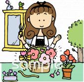 校長･教頭先生向けフラワーアレンジメント 仕事無料イラストお試しフリー素材(カット)