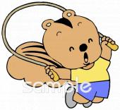 校長･教頭先生向け縄跳び無料イラストお試しフリー素材(カット)