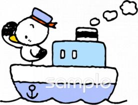 校長・教頭先生向け水兵さん かもめ無料イラストお試しフリー素材(カット)