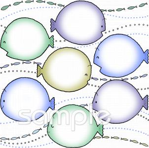 校長･教頭先生向けがんばりカード 魚無料イラストお試しフリー素材(カット)