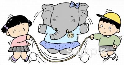 校長･教頭先生向け長なわ無料イラストお試しフリー素材(カット)