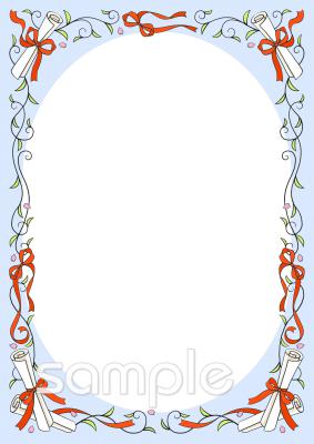 校長･教頭先生向け卒業式 フレーム無料イラストお試しフリー素材(カット)