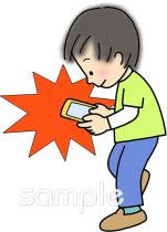 校長･教頭先生向け歩きスマホ無料イラストお試しフリー素材(カット)