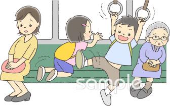 校長・教頭先生向け乗り物のマナー無料イラストお試しフリー素材(カット)