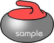 校長・教頭先生向けカーリング ストーン無料イラストお試しフリー素材(カット)