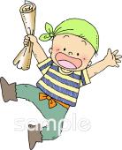 校長･教頭先生向け宝の地図無料イラストお試しフリー素材(カット)