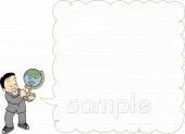 校長･教頭先生向け地球儀無料イラストお試しフリー素材(カット)