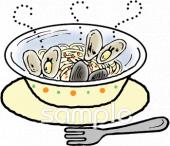 校長･教頭先生向けパスタ ボンゴレ無料イラストお試しフリー素材(カット)