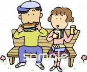 校長･教頭先生向けベンチ無料イラストお試しフリー素材(カット)