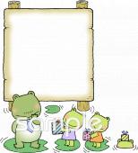 校長･教頭先生向け父の日 カエル無料イラストお試しフリー素材(カット)
