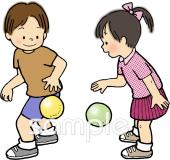 校長･教頭先生向けボール遊び無料イラストお試しフリー素材(カット)