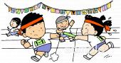 校長･教頭先生向けリレー無料イラストお試しフリー素材(カット)