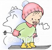 校長･教頭先生向けスキー 雪山 滑る無料イラストお試しフリー素材(カット)