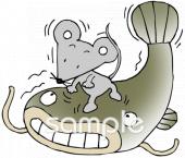 校長･教頭先生向けナマズ 地震無料イラストお試しフリー素材(カット)