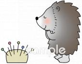 校長･教頭先生向け針供養 ハリネズミ無料イラストお試しフリー素材(カット)