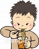 校長･教頭先生向けインスタントラーメン 食習慣無料イラストお試しフリー素材(カット)