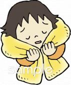 校長･教頭先生向けカゼ 女の子無料イラストお試しフリー素材(カット)