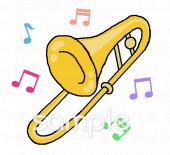 校長･教頭先生向け吹奏楽 トロンボーン無料イラストお試しフリー素材(カット)