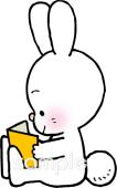 校長･教頭先生向け読書 ウサギ無料イラストお試しフリー素材(カット)