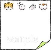 校長･教頭先生向け動物 ミニメッセージカード無料イラストお試しフリー素材(カット)