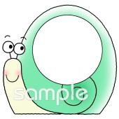 校長･教頭先生向けかたつむり 文字枠無料イラストお試しフリー素材(カット)