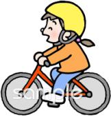 校長･教頭先生向け自転車 女の子無料イラストお試しフリー素材(カット)